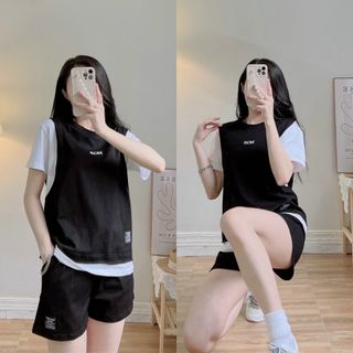 Đồ bộ mặc nhà chất thun conton co giản, thoáng mát, freesize dưới 70kg