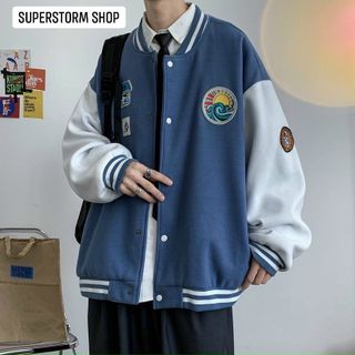 Áo bomber nỉ ngoại dày mịn may kỹ đẹp có dây kéo túi và 2 túi trong