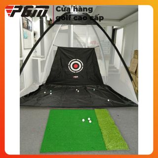 Bộ thảm swing (120x120cm) + Lưới lều tập golf LL04 (tâm chip, ngang 3m, cao 2m) tặng kèm 3 banh