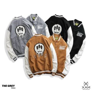 Áo khoác nhung 2 lớp kiểu bomber form 70kg ,logo thêu