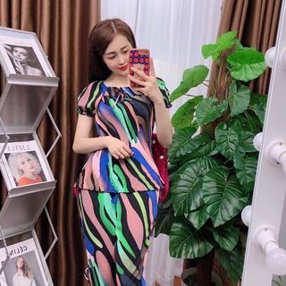 Đồ bộ nữ mặc nhà pijama mango ép ly