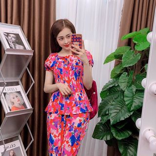 Đồ bộ nữ mặc nhà pijama mango ép ly