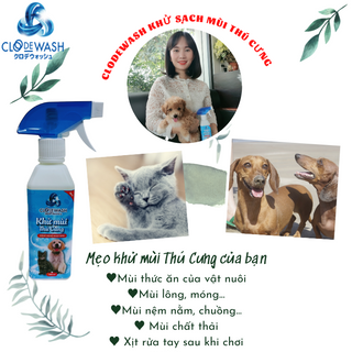 Chai Xịt Khử Mùi Thú Cưng Công Nghệ Nhật Bản CLODEWASH - 300ml