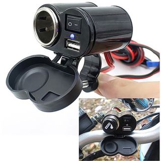 Sạc điện thoại trên xe máy 2in1 kiêm tẩu sạc