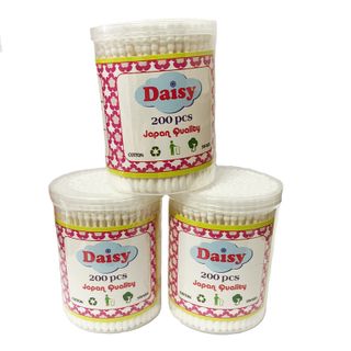 Hộp 200 cây Tăm bông ráy tai cao cấp Daisy thân giấy 200 cây bảo vệ môi trường