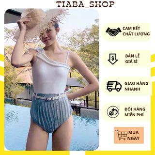 Đồ bơi liền mảnh, quần xanh bèo, kèm đai, hàng cao cấp