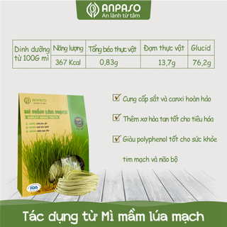 Mì hữu cơ - Mầm Lúa Mạch Organic Anpaso - Gói 120g