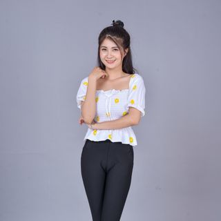 Quần lững nữ thun coton 10 nút lưng chum dây săn dáng ôm co giản mạnh phù hợp đi học đi làm đi chơi ThL010