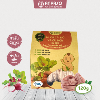 Mì hữu cơ - Mì Củ Cải Đỏ Và Củ Dền - Mì Ăn Dặm Organic Anpaso - Gói 120gr giá sỉ