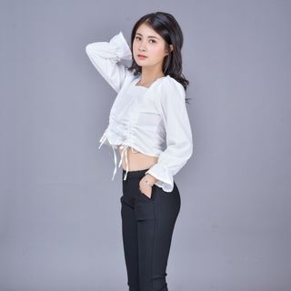 Quần dài nữ thun coton 1 nút dây kéo lưng chum dây săn dáng ôm co giản mạnh phù hợp đi học đi làm đi chơi Thd01