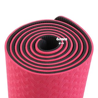 Thảm tập Yoga 2 lớp TPE dày 6mm, thảm tập Gym chống trơn trượt và không thấm mồ hôi