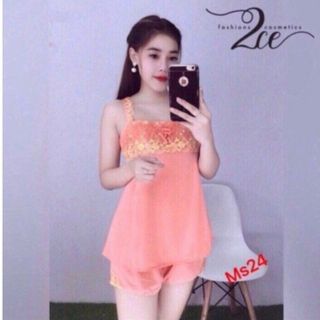 ￼ĐỒ BỘ NGỦ THUN LẠNH PHỐI REN SEXY 60