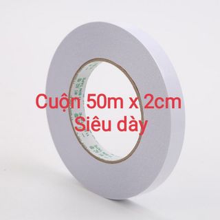 Băng Keo 2 Mặt - Băng Dính Hai Mặt 2cm x 50m
