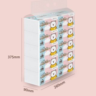 Khăn giấy mini bear công nghệ Nhật Bản dập nổi 3D dai, không bụi 4 lớp 300 tờ