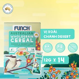 Bột Ăn Dặm, Ngũ Cốc Ăn Dặm Chính Hãng Úc Funch Vị Xoài, Chanh Sa Mạc Hộp 168g giá sỉ