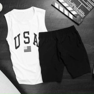 Đồ bộ thể thao ba lỗ USA chất thun lạnh mịn mát thấm hút mồ hôi tốt