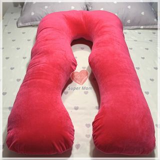 Gối chữ u bà bầu bầu vải nhung mịn