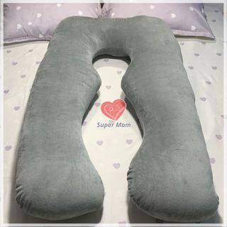 Gối chữ u bà bầu bầu vải nhung mịn