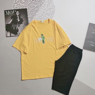 Chuyên sỉ Áo phông cotton khô form oversize dưới 75kg retroduck Xưởng may YoYo chuyên sỉ áo thun thái