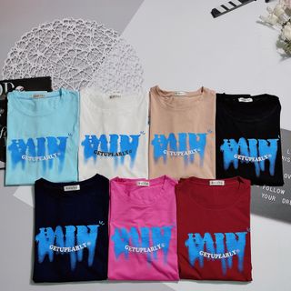 Chuyên sỉ Áo phông cotton khô form oversize dưới 75kg happy Xưởng may YoYo chuyên sỉ áo thun thái