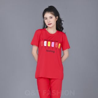 Sét bộ nữ,đồ bộ lững nữ thun sufa cá tính, dể thương-ĐBL08-ĐỎ