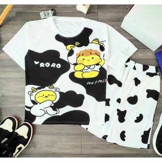 Đồ bộ mặc nhà in chất thun cotton co giản, thoáng mát form dưới 70kg
