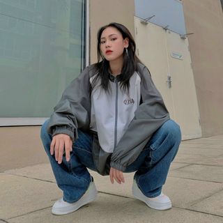 Áo khoác dù chất dù 2 lớp lót dù logo in