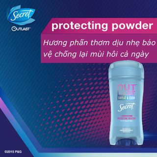 Lăn gel ngăn tiết mồ hôi và khử mùi nữ Secret Phấn thơm Protecting 73g nhập khẩu từ Mỹ