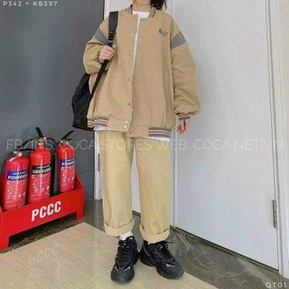 Áo khoác dù bomber logo in cao cấp đẹp