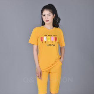 Sét bộ nữ,đồ bộ lững nữ thun sufa cá tính, dể thương-ĐBL08-VÀNG