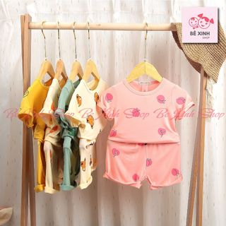 Bộ Cộc Tay Chất Thun Lạnh Cho Bé Trai Bé Gái Đồ Bộ Cộc Hè Cho Bé Tay Ngắn Mặc Nhà Thun Lạnh Cộc Hot