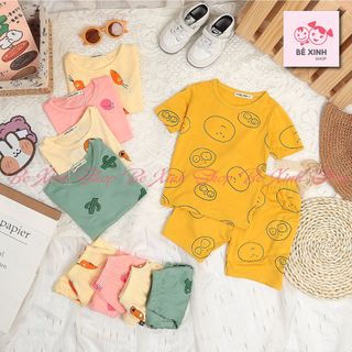 Bộ Cộc Tay Chất Thun Lạnh Cho Bé Trai Bé Gái Đồ Bộ Cộc Hè Cho Bé Tay Ngắn Mặc Nhà Thun Lạnh Cộc Hot