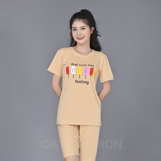 Sét bộ nữ,đồ bộ lững nữ thun sufa cá tính, dể thương-ĐBL08-KEM