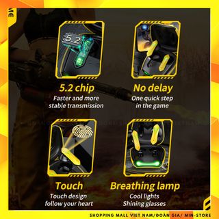 Tai nghe gaming không dây bluetooth Dogitek T33 thiết kế thời trang và không trễ âm (Bản quốc tế Mẫu L15 ,tặng găng tay)