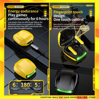 Tai nghe gaming không dây bluetooth Dogitek T33 thiết kế thời trang và không trễ âm (Bản quốc tế Mẫu L15 ,tặng găng tay)