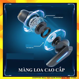 Tai nghe gaming bluetooth 5.2 Tai nghe không dây gaming M5 âm trầm kèm chế độ kép nhạc và game ( Bản quốc tế)