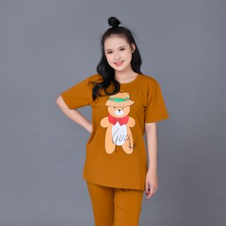 Sét bộ nữ ,đồ bộ lững nữ thun coton 100% cao cấp ĐBL 03-NÂU