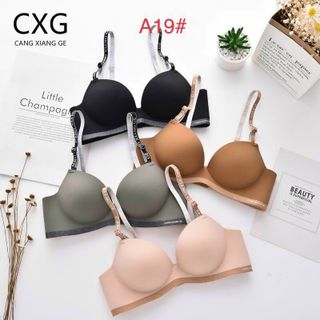 Áo Ngực Nữ, Áo Ngực Su A19 Không Gọng Nâng Ngực Thoải Mái Màu Đen
