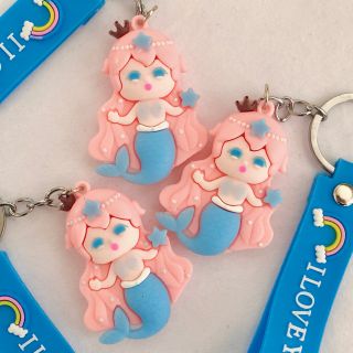 Móc khóa cặp hình nàng tiên cá xinh đẹp dễ thương chất liệu PVC bền dẻo mẫu mới hot bán chạy