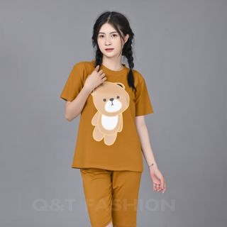 Sét bộ nữ ,đồ bộ lững nữ thun coton 100% cao cấp ĐBL 05-NÂU