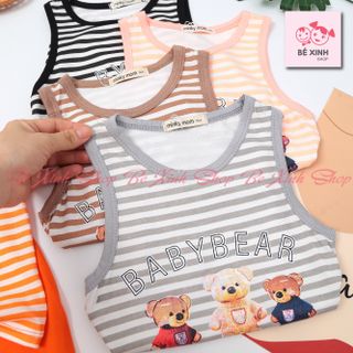Quần Áo Trẻ Em Bộ Ba Lỗ Cho Bé Trai Bé Gái Đồ Bộ Thun Lạnh Ba Lỗ Sát Nách Cho Bé Trai Gái Sọc Gấu