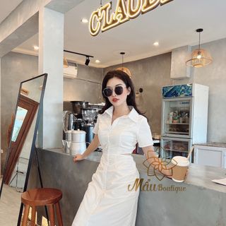 váy cổ sơ mi hở eo giá sỉ