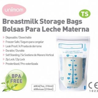 Túi đựng sữa mẹ (trữ sữa mẹ) cảm ứng nhiệt Unimom TS không có BPA 210ml (30 túi/hộp) UM870176 giá sỉ