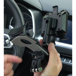 Giá đỡ điện thoại ô tô H4 - Kẹp điện thoại ô tô Taplo gương trong xe xoay 360 độ
