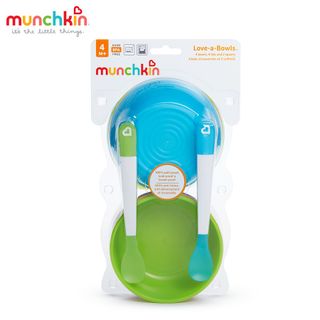 Bộ 4 Bát Ăn Có Nắp Kèm 2 Thìa Munchkin Cho Bé giá sỉ