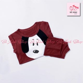 Dài Tay Bộ Quần Áo Dài Tay Thun Lạnh Cho Bé Trai Bé Gái Quần Áo Bộ Ngủ Mùa Thu Đông Cho Bé Gái Trai Chó Snoopy