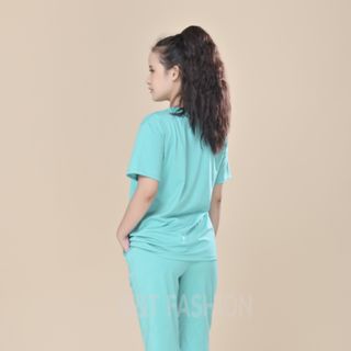 Sét bộ nữ ,đồ bộ lững ngố nữ thun tici thời trang xuân hè BL 09- XANH NGỌC