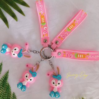 Móc khóa cặp cute hoạt hình bé thỏ hồng dễ thương cực hot giá rẻ chất liệu PVC cứng cáp bán chạy nhất hiện nay