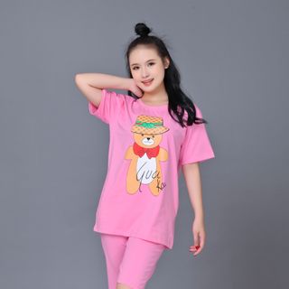 Sét bộ nữ ,đồ bộ lững nữ thun coton 100% cao cấp ĐBL 03-HỒNG