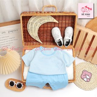 Đồ Bộ Cho Bé Gái Bé Trai Cộc Tay Quần Áo Trẻ Em Đồ Bộ Trẻ Em Quần Đùi Tay Ngắn Thun Lạnh Cho Bé Mặc Nhà Đi Chơi Cộc Sọc Nhỏ